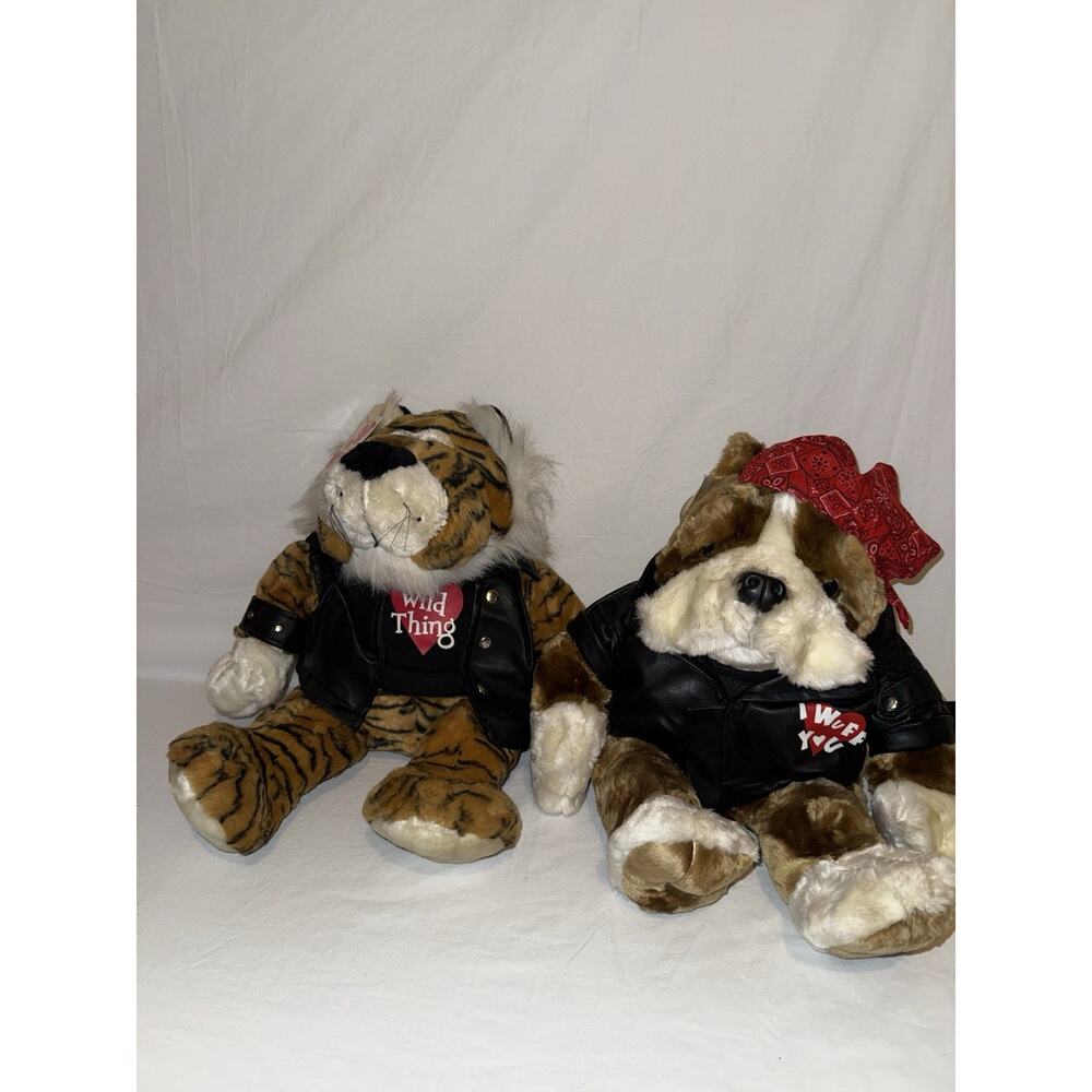 Dan Dee Collectors Choice Tiger Biker Wild Thing & I Wuff You Bulldog